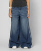Adidas Women's Denim Wide Pants Indigo Denim