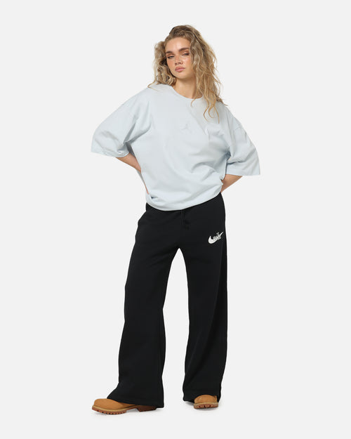 Nike Women's Sportswear Phoenix Fleece High-Waisted Wide-Leg Logo Pants Black/Summit White