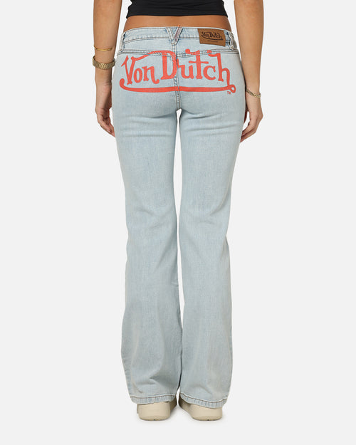 Von Dutch Women's Flare Denim Jeans Light Blue Denim