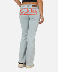 Von Dutch Women's Flare Denim Jeans Light Blue Denim