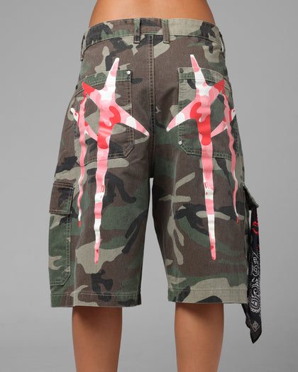 Loiter Star Born Cargo Shorts Camo