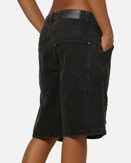 Saint Morta Amplus Distressed Jorts Black Shadow
