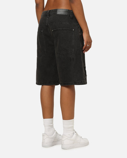 Saint Morta Amplus Distressed Jorts Black Shadow