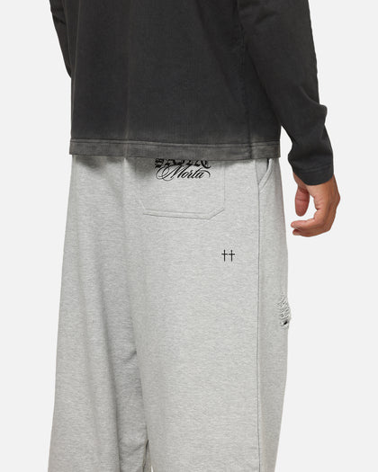 Saint Morta Distressed Baggy Sweatpants Grey Marle