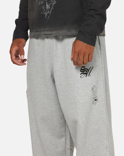 Saint Morta Distressed Baggy Sweatpants Grey Marle