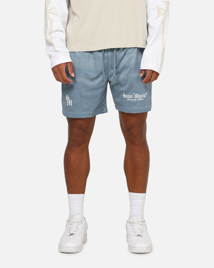 Saint Morta Dead Wash Mesh Shorts Denim Blue