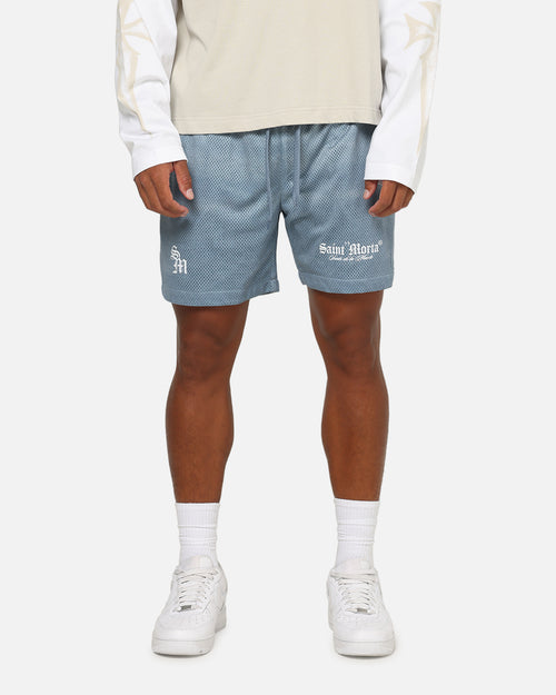 Saint Morta Dead Wash Mesh Shorts Denim Blue