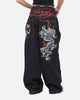 Ed Hardy Dragon Ultra Wide Leg Jeans Indigo Denim