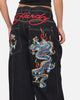 Ed Hardy Dragon Ultra Wide Leg Jeans Indigo Denim