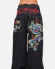 Ed Hardy Dragon Ultra Wide Leg Jeans Indigo Denim