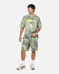 Carre Sideline Basketball Shorts Green Camo