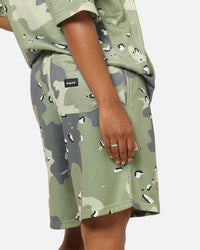 Carre Sideline Basketball Shorts Green Camo
