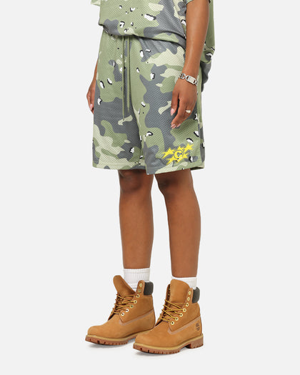 Carre Sideline Basketball Shorts Green Camo
