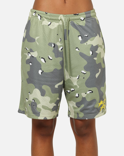 Carre Sideline Basketball Shorts Green Camo