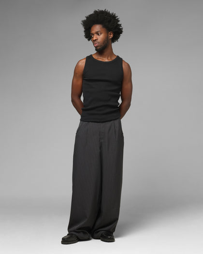 Loiter Eastern Bloc Pinstripe Trousers Black Pinstripe