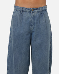 Carre Astor Pleated Jeans Mid Blue