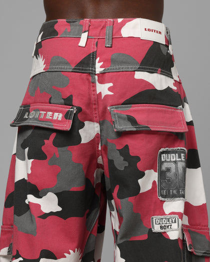 Loiter X WWE Dudley Boyz Cargo Pants Red Camo
