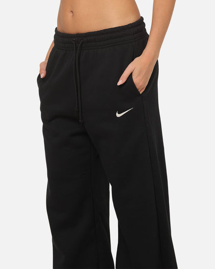 Nike Women's Sportswear Phoenix Fleece High Waisted Wide Leg Sweat Pants Black/Sail