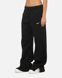 Nike Women's Sportswear Phoenix Fleece High Waisted Wide Leg Sweat Pants Black/Sail