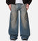 MNML Ultra Wide Tribal Denim Jeans Medium Blue