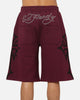 Ed Hardy Trinity Baggy Sweat Shorts Plum