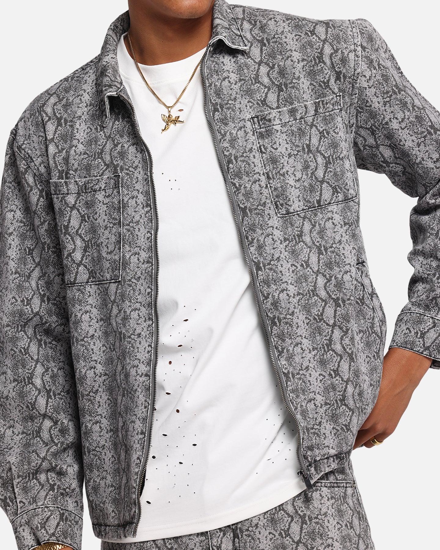 XXIII Snake Skin Jacket Black Snake Print | Culture Kings
