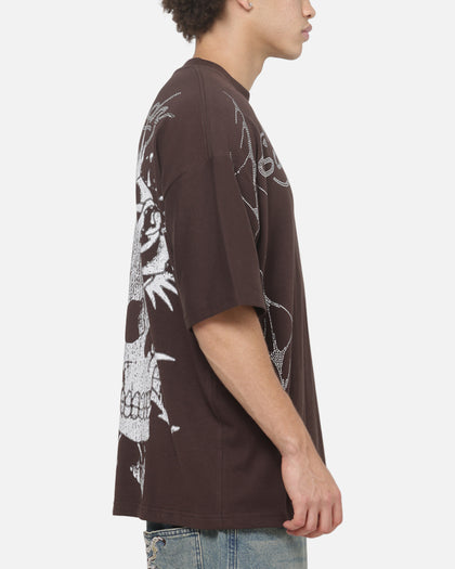 Ed Hardy Cyber Skull T-Shirt Chocolate