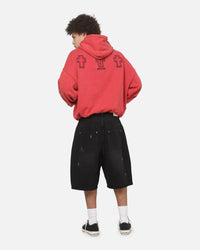 Saint Morta Requiem Boxy Hoodie Vintage Washed Red
