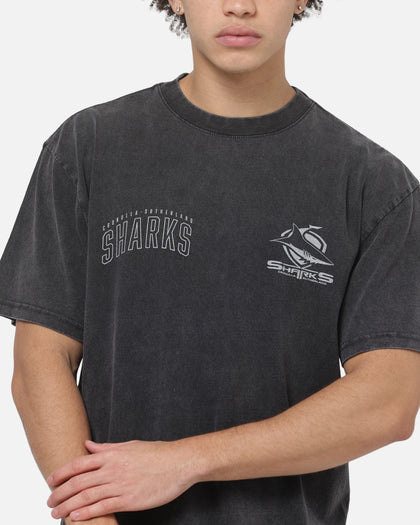 Bleacher Athletic Cronulla Sharks NRL Attrition Washed T-Shirt Black