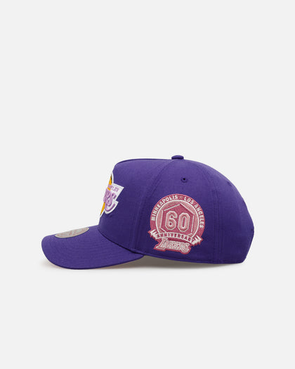 Mitchell & Ness Los Angeles Lakers 'Pink Side Patch' Pro Pinch Snapback Official Team Color