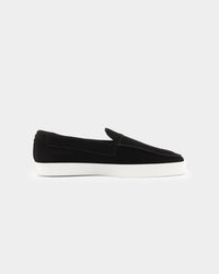 Saint Morta Hemisphere Suede Slip On Loafer Black/White