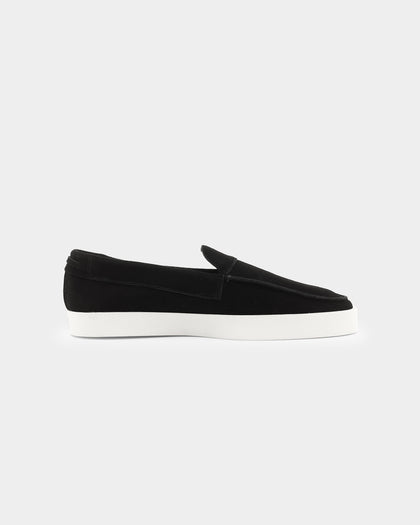 Saint Morta Hemisphere Suede Slip On Loafer Black/White