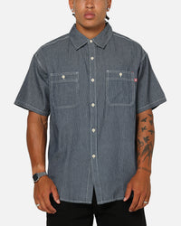 S Double Union Work Button Up Shirt Stripe
