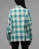 Loiter Hybrid Flannel Button Up Shirt Green-Plaid