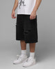 Loiter Distressed Jorts Black