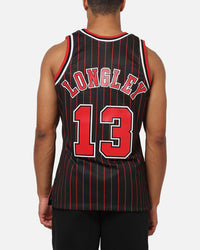 Mitchell & Ness Chicago Bulls Luc Longley 1995 Pinstripe Jersey Black