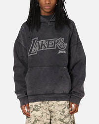 Mitchell & Ness Los Angeles Lakers Distressed Rhinestone Logo Hoodie Faded Black