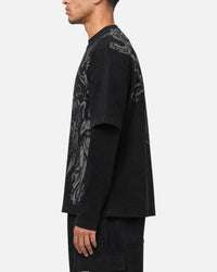 Saint Morta Renaissance Layered Long Sleeve T-Shirt Washed Black