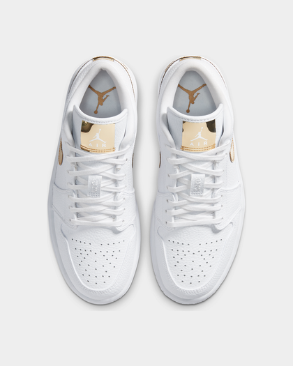 Jordan Women's Air Jordan 1 Low SE "Metallic Gold" White/Metallic Gold