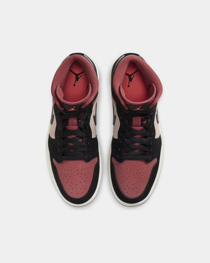 Jordan Women's Air Jordan 1 Mid "Burgundy Dusty Red" Particle Beige/Black/Canyon Rust/Sail