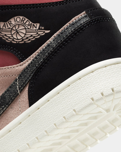 Jordan Women's Air Jordan 1 Mid "Burgundy Dusty Red" Particle Beige/Black/Canyon Rust/Sail