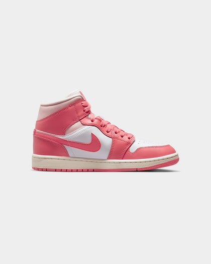 Jordan Women's Air Jordan 1 Mid "Strawberries & Cream" White/Sea Coral