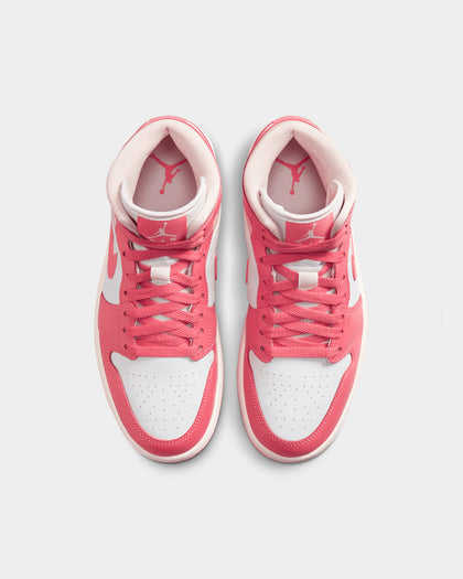 Jordan Women's Air Jordan 1 Mid "Strawberries & Cream" White/Sea Coral