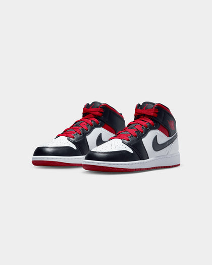Jordan Kids' Air Jordan 1 Mid (GS) White/Gym Red