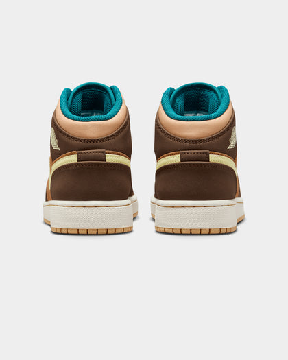 Jordan Kids' Air Jordan 1 Mid SE (GS) Cacao Wow/Lumin