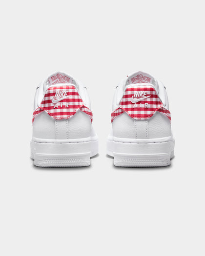 Nike Women's Air Force 1 '07 "Gingham Plaid" White/Mystic Red