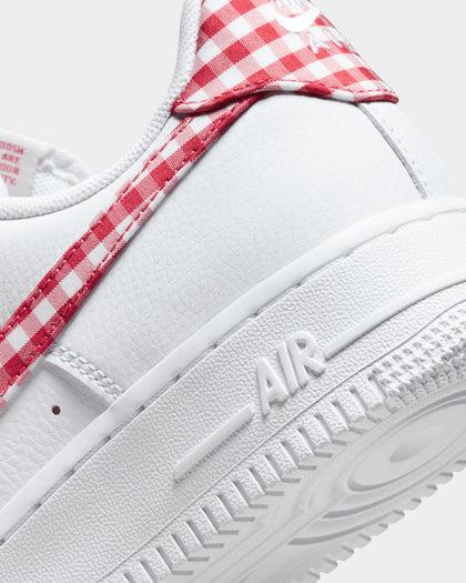 Nike Women's Air Force 1 '07 "Gingham Plaid" White/Mystic Red