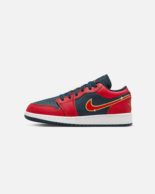 Jordan Kids' Air Jordan 1 Low SE (GS) Armoury Navy/Gold/Red