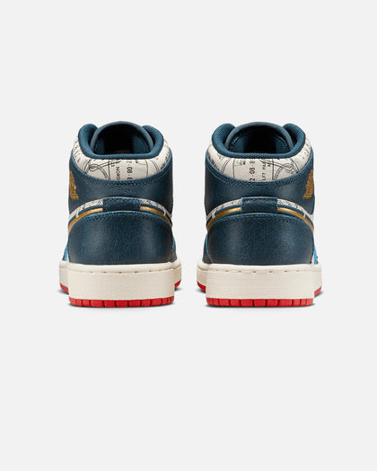 Jordan Kids' Air Jordan 1 Mid SE "Take Flight" (GS) Armoury Navy/Metallic Gold