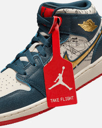 Jordan Kids' Air Jordan 1 Mid SE "Take Flight" (GS) Armoury Navy/Metallic Gold